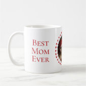 Best Mom / Dad Ever, Photo & Red Hearts, Modern  Kaffeetasse (Links)