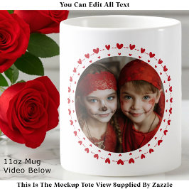 Best Mom / Dad Ever, Photo & Red Hearts, Modern  Kaffeetasse