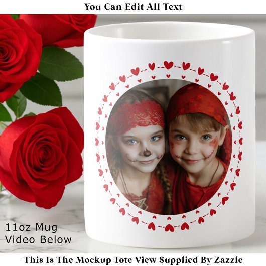 Best Mom / Dad Ever, Photo & Red Hearts, Modern Kaffeetasse