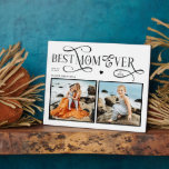 Best Mom Ever 2 Photos Heart Mothers Day Gifts Fotoplatte<br><div class="desc">Celebrate the woman whose love feels like home. This Best Mom Ever Heart Photo Plaque turns two of your most treasured memories into a beautiful daily reminder of how deeply she’s loved. Designed with a modern minimalist layout, elegant typography, and a soft heart detail, it captures the story of all...</div>