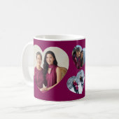 Best Mom Ever 3 Heart Photo Collage Keepsake Kaffeetasse (Vorderseite Links)