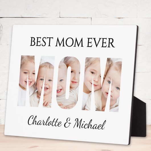 Best Mom Ever 3 Photos Cutout Letters Fotoplatte