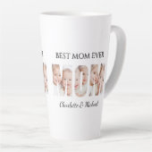 Best Mom Ever 3 Photos Cutout Letters Milchtasse (Rechte Ecke)