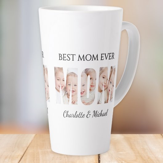 Best Mom Ever 3 Photos Cutout Letters Milchtasse