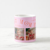 Best Mom Ever 4-Photo Orange Pink Mothers Day  Kaffeetasse (Mittel)