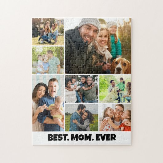 Best Mom Ever – 8 Photo Collage Frame Template Puzzle (Vertikal)