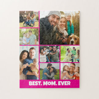 Best Mom Ever – 8 Photo Collage Frame Template Puzzle