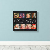Best Mom Ever | 8 Photo Grid Mother's Day Black Leinwanddruck (Insitu (Holzboden))
