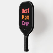 Best mom ever black and purple yellow personalized pickleball schläger (Links)