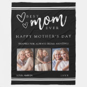 Best Mom Ever Black Modern Photo Collage  Fleecedecke (Vorderseite)
