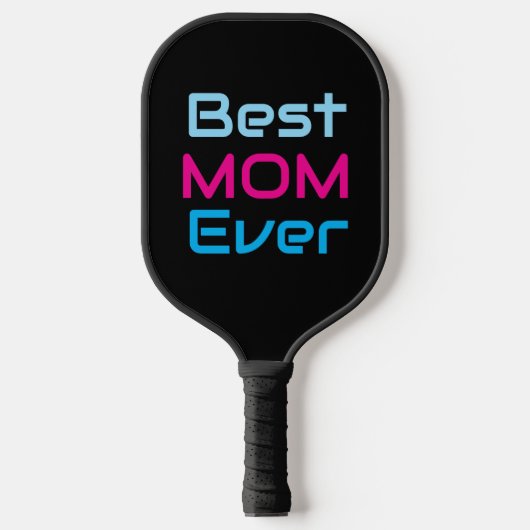Best Mom Ever Black &Pink Blue Pickleball Paddle (Vorderseite)
