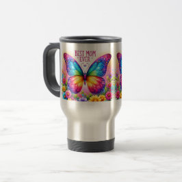 Best Mom Ever Butterfly Floral Mug Reisebecher