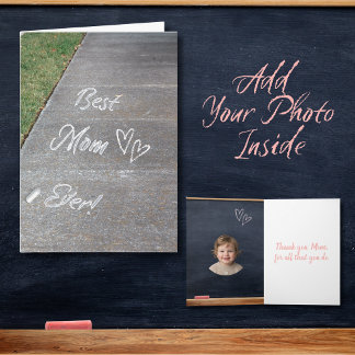 Best Mom Ever Chalk Art Mother's Day Card Karte