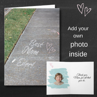 Best Mom Ever Chalk Art Mother's Day Photo Karte
