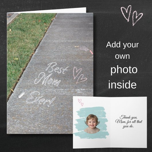 Best Mom Ever Chalk Art Mother's Day Photo Karte