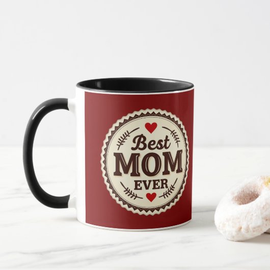 Best Mom Ever Classic Retro Design Tasse (Mit Donut)