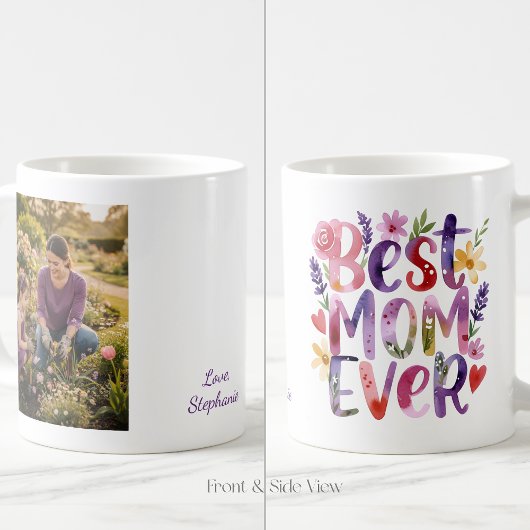 Best Mom Ever Colorful Flowers Mug Kaffeetasse