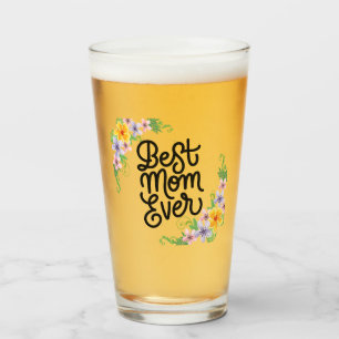 Best Mom Ever Colorful Glas