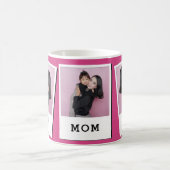 Best Mom Ever Custom 3 Photo Mug Pink Kaffeetasse (Mittel)