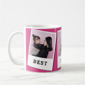 Best Mom Ever Custom 3 Photo Mug Pink Kaffeetasse (Links)