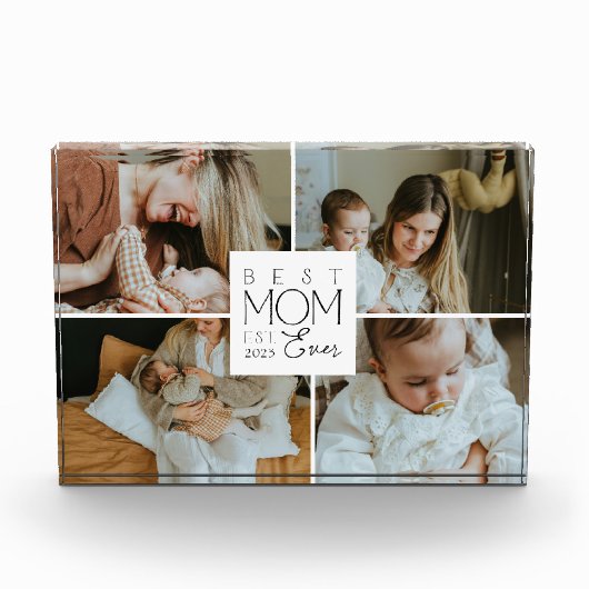 Best Mom Ever Custom 4 Photo Collage Fotoblock (Vorderseite)