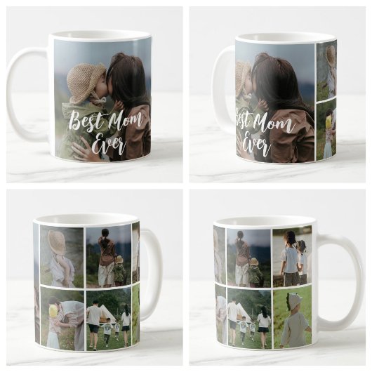 Best Mom Ever Custom Photo Collage Kaffeetasse