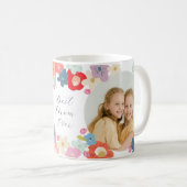 Best Mom Ever Custom Photo Keepsake Happy Floral Kaffeetasse (VorderseiteRechts)