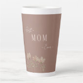 Best Mom Ever,Cute, Minimalist,Flowers Pattern, Milchtasse (Vorderseite)