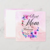 Best Mom Ever, Floral Pink Purple Greetings (Vorne/Hinten)