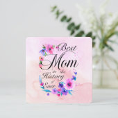 Best Mom Ever, Floral Pink Purple Greetings (Stehend Vorderseite)
