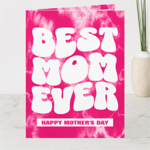 Best Mom Ever Foto Muttertag Pink Tie Dye Karte