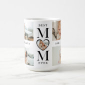 Best Mom Ever Heart Personalized 5 Photo Collage Kaffeetasse (Mittel)