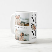 Best Mom Ever Heart Personalized 5 Photo Collage Kaffeetasse (Vorderseite Links)