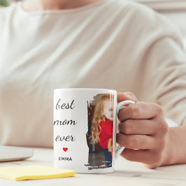 Best Mom Ever l Custom Photo & Text Typography Tasse