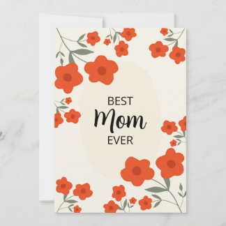 Best Mom Ever-Mothers Day Ditsy Orange floral Card Einladung