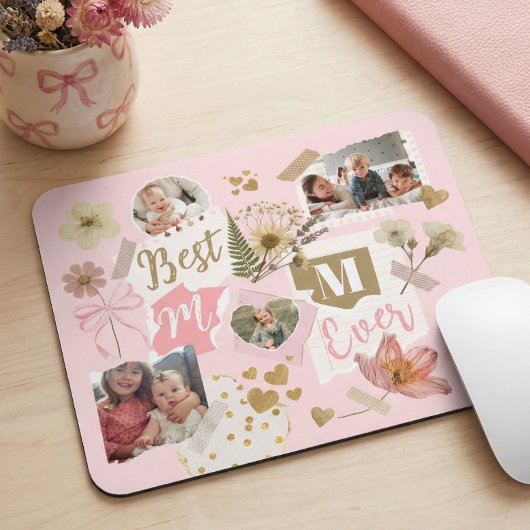 Best Mom Ever Mother's Day Scrapbook Photo Collage Mousepad
