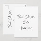 Best mom ever name simple minimal stylish mothers  postkarte (Vorne/Hinten)
