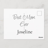 Best mom ever name simple minimal stylish mothers  postkarte (Rückseite)