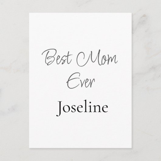 Best mom ever name simple minimal stylish mothers  postkarte (Vorderseite)