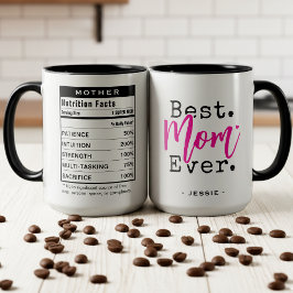 Best Mom Ever Nutrition Facts Mother's Day Tasse