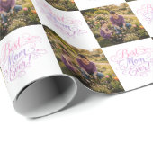 Best Mom Ever Pastel Hearts Custom Photo Geschenkpapier (Rolleneckpunkt)