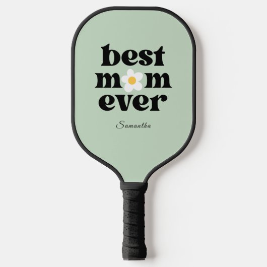 Best Mom Ever Personalized Sage Green Pickleball Schläger (Vorderseite)