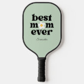 Best Mom Ever Personalized Sage Green Pickleball Schläger (Rückseite)