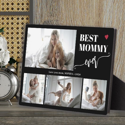 Best mom ever photo collage black fotoplatte
