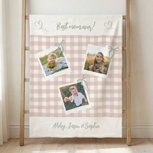 Best Mom Ever Photo Collage Fleecedecke