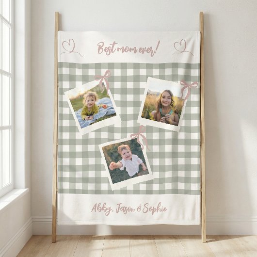 Best Mom Ever Photo Collage Fleecedecke