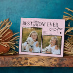 Best Mom Ever Photo Heart Dog Mothers Day Gifts Fotoplatte<br><div class="desc">Celebrate the woman whose heart is full of fur, paw prints, and unconditional love. This Best Dog Mom Ever Heart Photo Plaque is a sentimental tribute to the bond she shares with her pup - the walks at sunrise, the cuddles on quiet nights, the loyalty, joy, and comfort only a...</div>