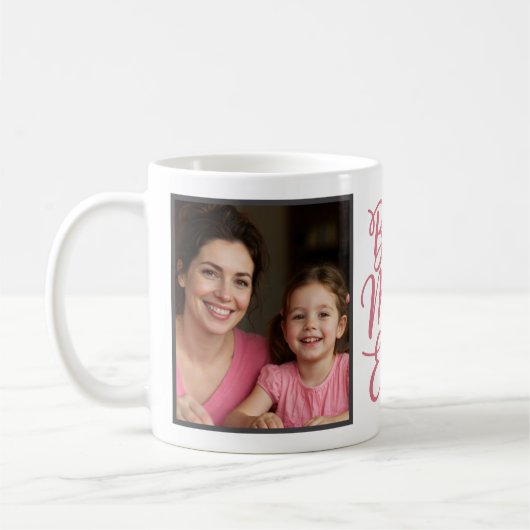 Best Mom Ever Pink Script 2 Photo Keepsake Kaffeetasse (Links)