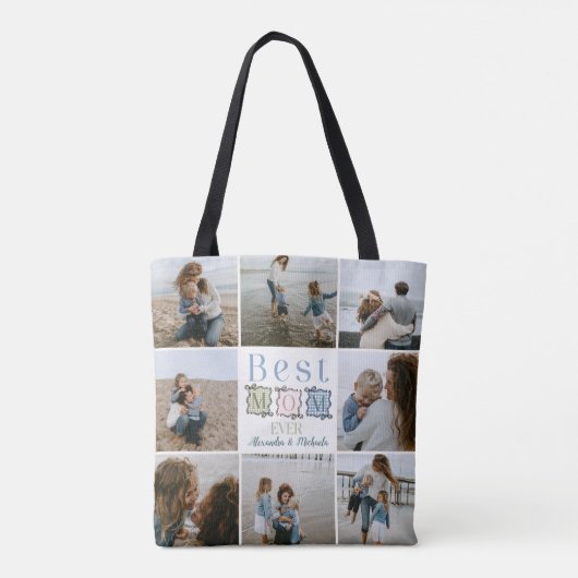 Best Mom Ever Plaid Patchwork Photo Tasche (Rückseite)