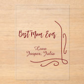 Best mom ever red love Spanish border stylish  Acryleinladungen (Vorderseite)